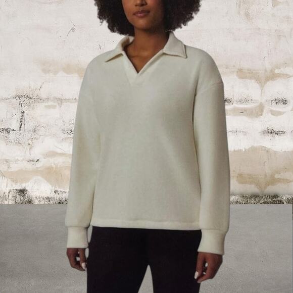 Mondetta NWT Ladies' Corduroy Fleece Pullover Cream Size XL - Picture 1 of 7